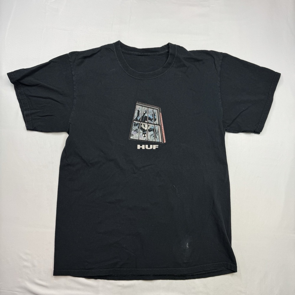 Vtg y2k Huf Marvel Black Suit Spider-Man Tee T-Shirt Short Sleeve 19.5x28 Sz M/L